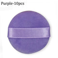 Super Soft Velour Powder Puffs 5 or 10 Pack | Loose & Pressed Makeup Powder Puff QXL Purple-10pcs