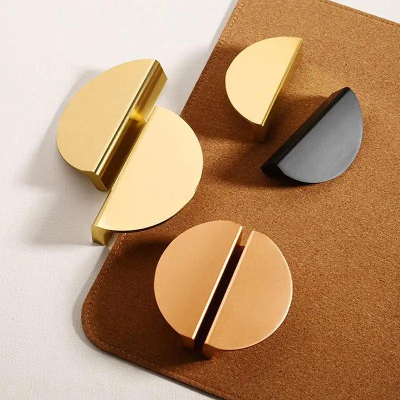 Gold Semi-Circular Cabinet Handle | Zinc Alloy Drawer Pull Knob Cabinet Door Handle QXL