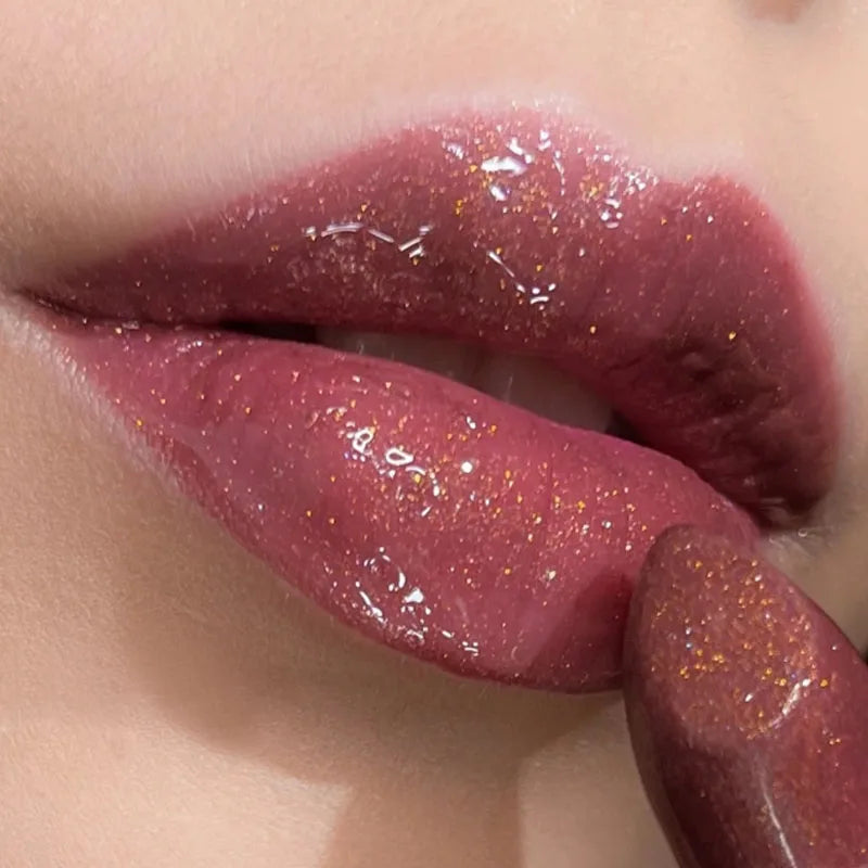 Waterproof Glitter Lipstick | Pearlescent Shiny Lip Tint Glitter Lipstick QXL