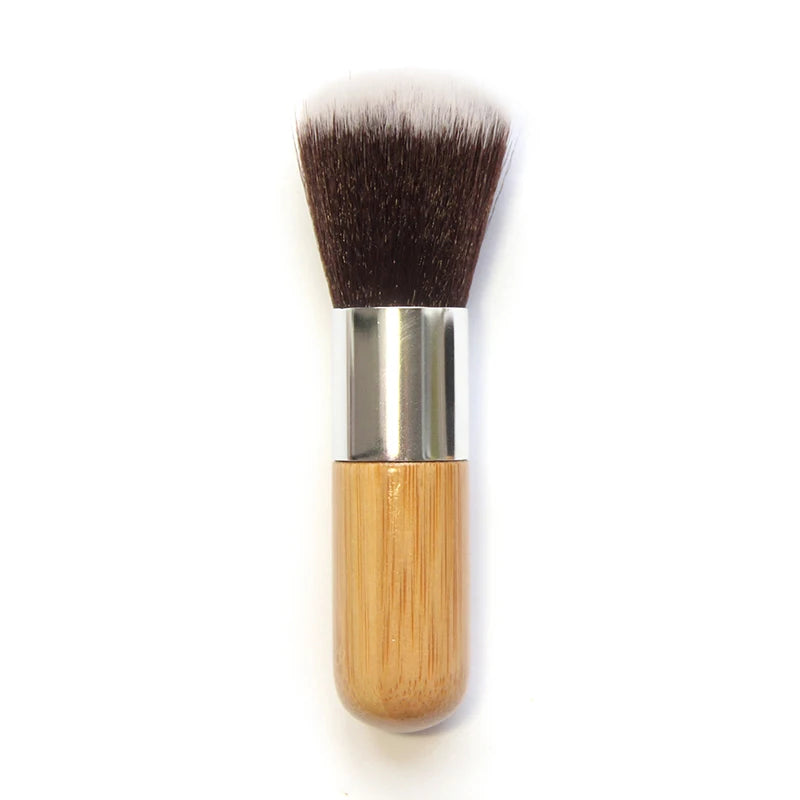 Flat Top Makeup Brush – Foundation, Powder & Blush | Bamboo Makeup Brush QXL