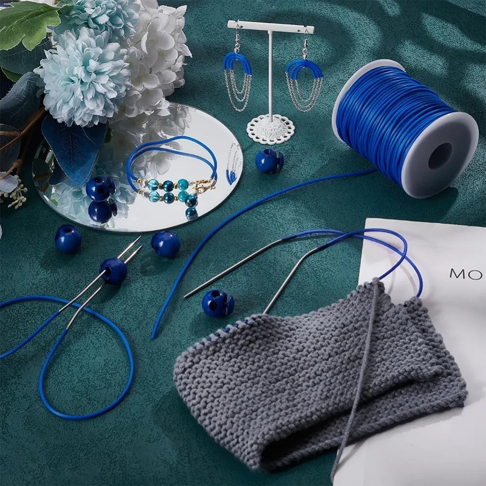 55-Yard 2mm Hollow Rubber Cord & 6 Cord Locks | Craft Kit Craft Cord Set QXL