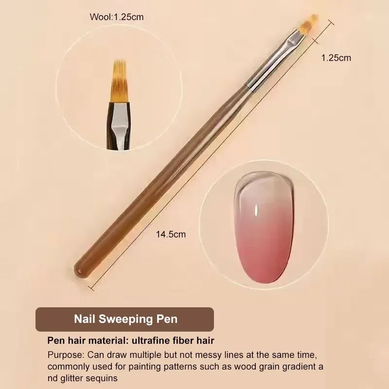 9-Piece UV Gel Nail Art Brush Set | Acrylic Drawing & Liner Nail Art Brush Set QXL