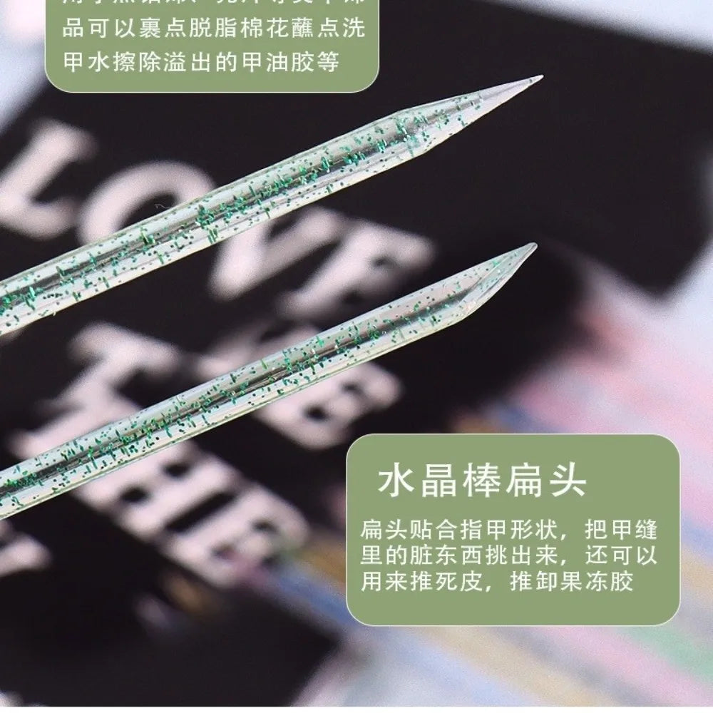 50/100-Pack Double-Ended Crystal Cuticle Pusher Sticks Cuticle Pusher Sticks QXL