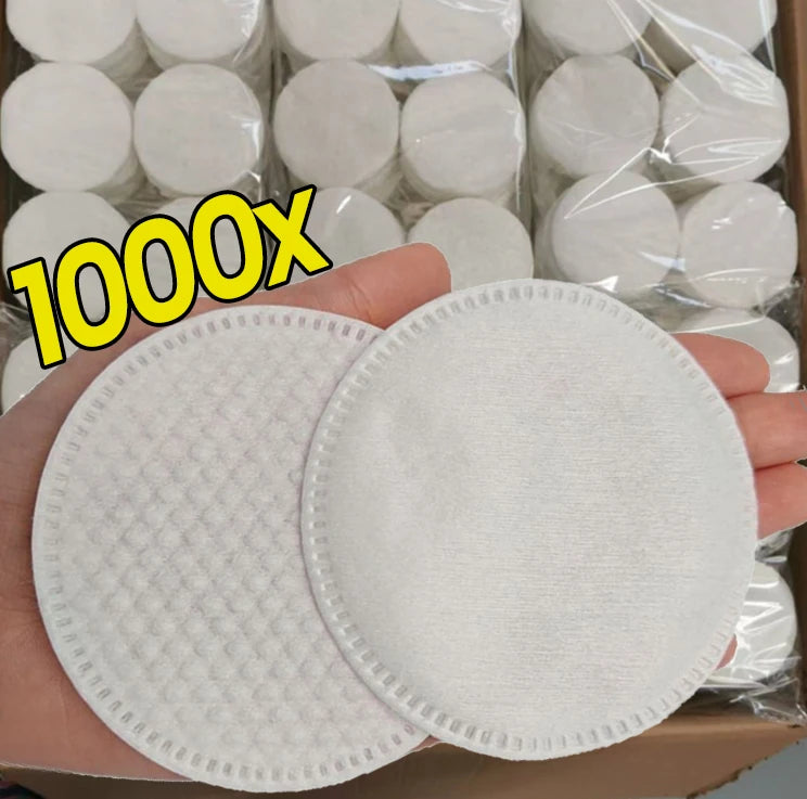 1000-Pc Disposable Round Cotton Pads | Makeup & Nail Remover Makeup Remover Pads QXL