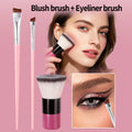 KOSSHOW 3-Piece Pink Makeup Brush Set | Eyeliner & Powder Makeup Brush Set QXL Pink