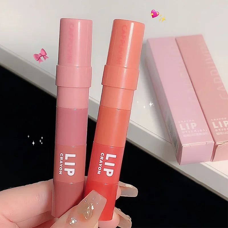 4-Piece Matte Crayon Lipstick Set | Waterproof Velvet Lip Tint Matte Crayon Lipstick QXL