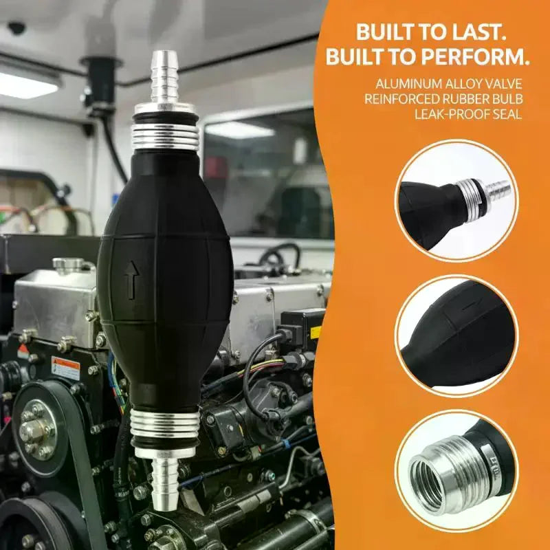Manual Hand Fuel Pump 6–12mm | Rubber & Aluminum Alloy Manual Fuel Pump QXL