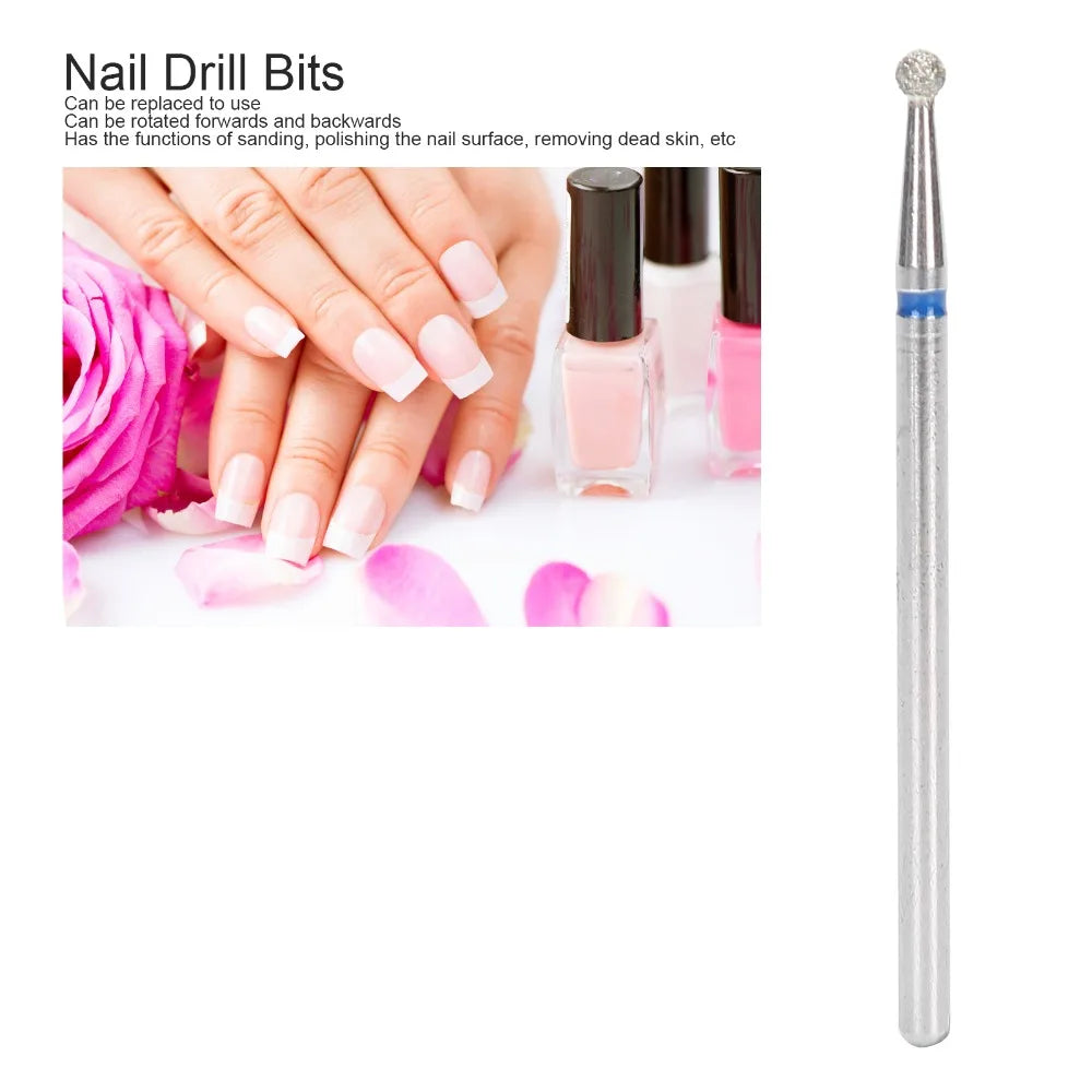 50-Pack Ball Head Nail Drill Bits | Diamond Grinding Set Nail Drill Bits QXL