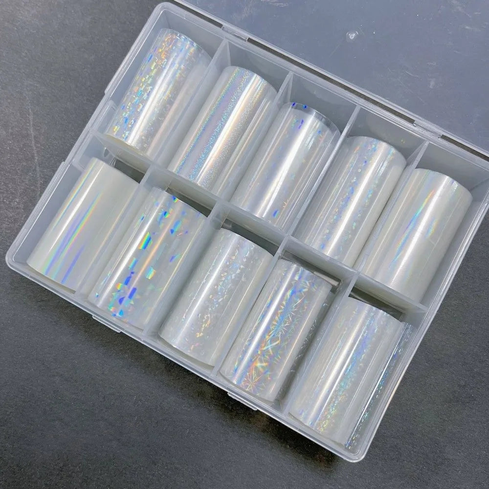Holographic Mermaid Nail Foil Transfer Stickers | Aurora DIY Nail Foil Stickers QXL 1