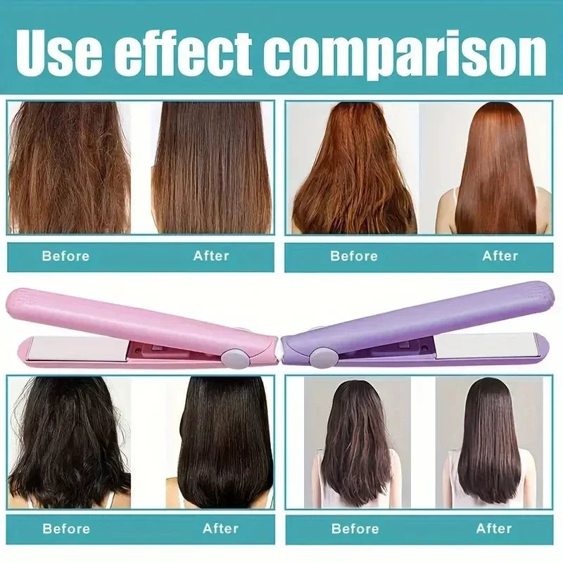 Mini Ceramic Hair Straightener & Curling Clip | Bangs Styler Mini Hair Straightener QXL