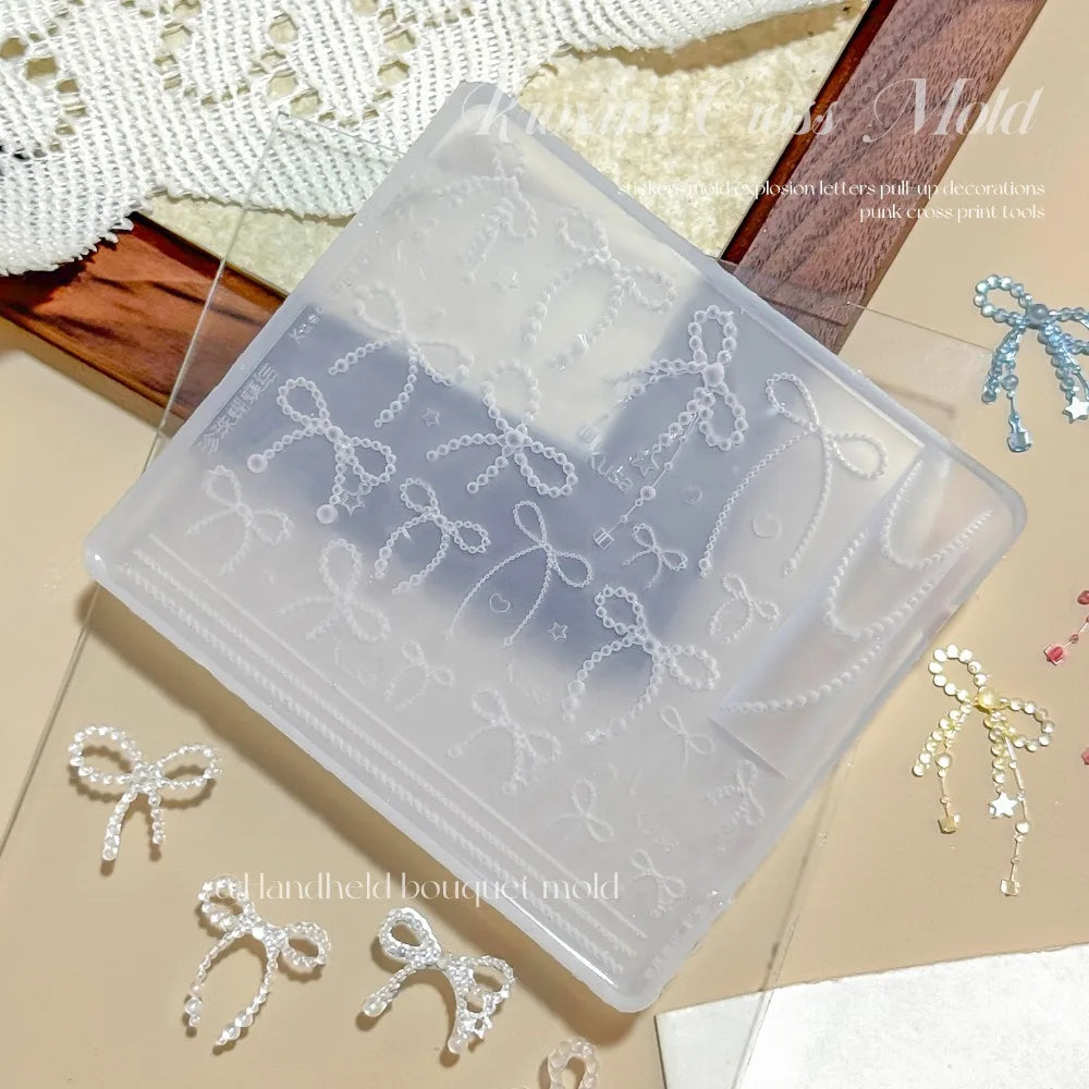 3D Bowknot Butterfly Silicone Nail Art Mold | DIY Manicure Nail Art Mold QXL WHITE