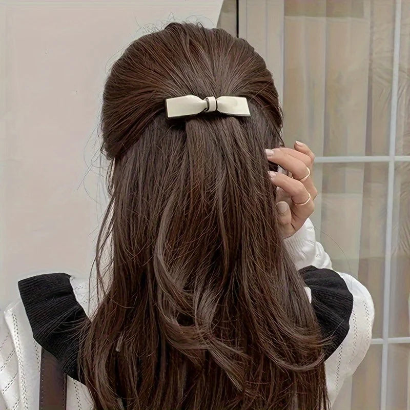 Acrylic Bow Hair Clips | Oblong Barrettes for Women Hair Barrette Clip QXL