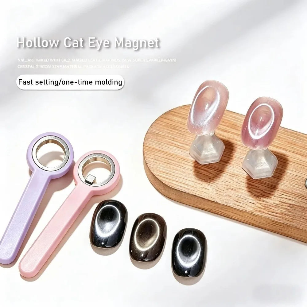 Hollow Cat Eye Nail Magnet Ring | Halo Circle Nail Art Tool Nail Art Magnet QXL