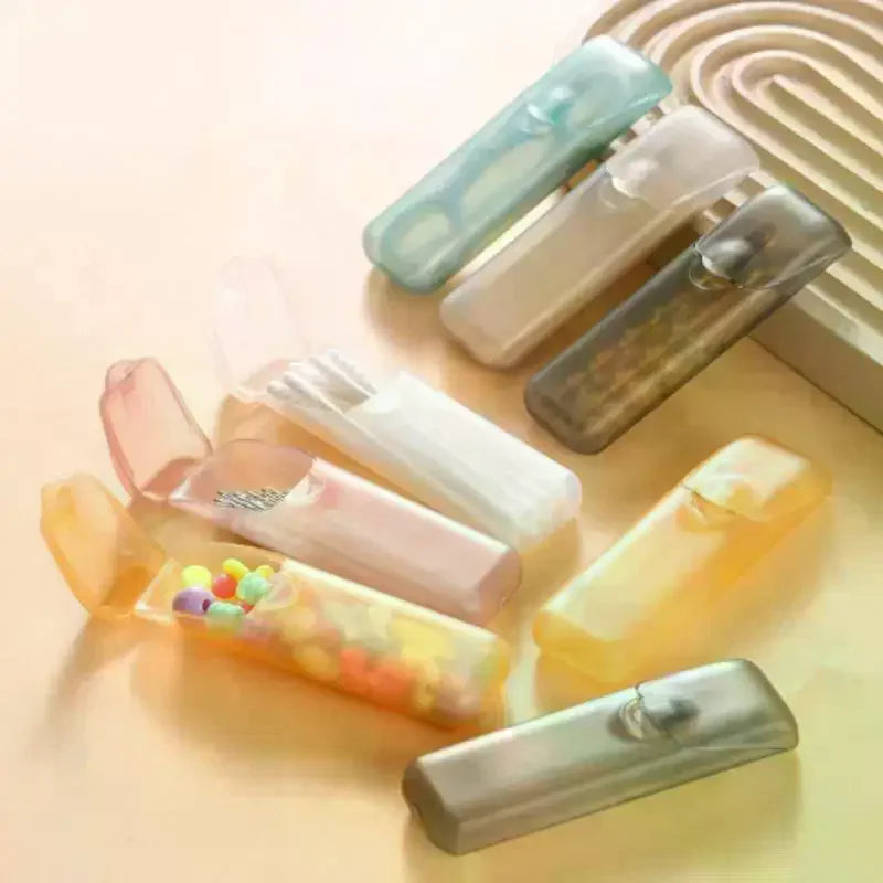 Portable Mini Toothpick & Cotton Swab Storage Box | Travel Dental Storage Box QXL