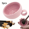 Silicone Makeup Brush Cleaner Bowl & Scrubber Pad Brush Cleaning Bowl QXL 5pcs