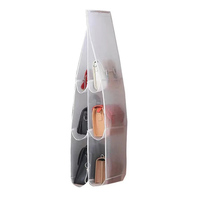 Double-Sided Hanging Bag Organizer | 6–8 Pocket Closet Storage Closet Hanging Organizer QXL