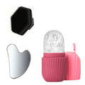 3-Piece Facial Ice Mold, Gua Sha Plate & Face Comb Set Facial Beauty Tool Set QXL Red