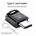 USB 3.0 Type-C OTG Micro SD & TF Card Reader Adapter Memory Card Reader QXL black