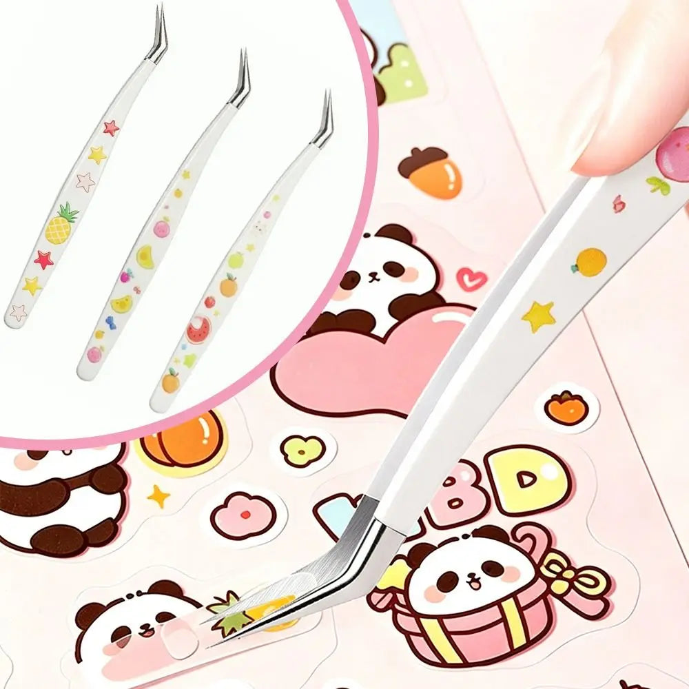 Precision Sticker Tweezers | Curved Tip Stainless Steel Craft Craft Tweezers QXL