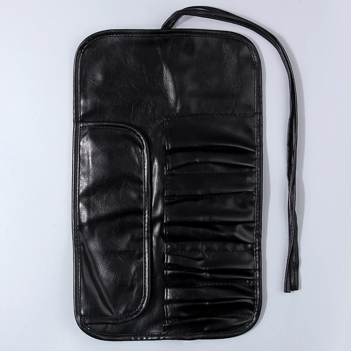 KOSSHOW Black PU Makeup Brush Roll Bag | Foldable Organizer Makeup Brush Bag QXL