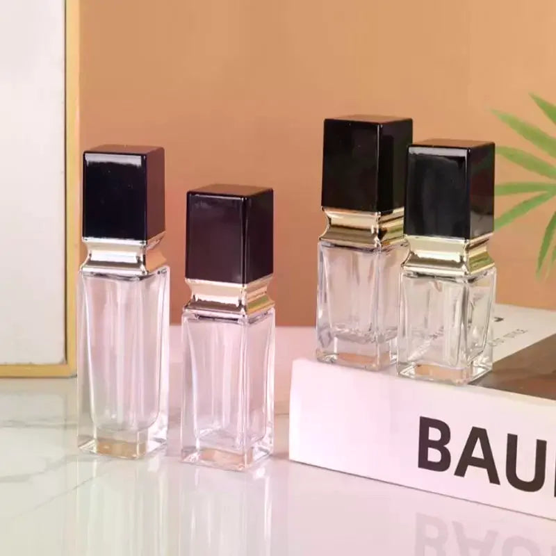 Square Glass Pump Bottle 15–40ml | Refillable Foundation Container Glass Pump Bottle QXL