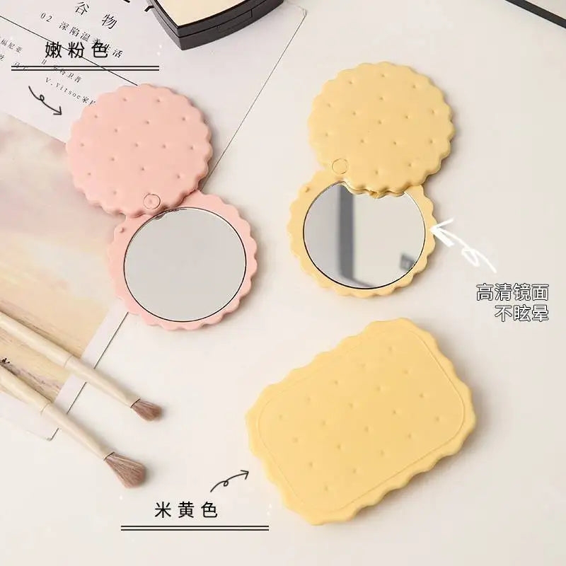 Cheese Biscuit Pocket Mirror – Foldable Mini Makeup Mirror Pocket Makeup Mirror QXL