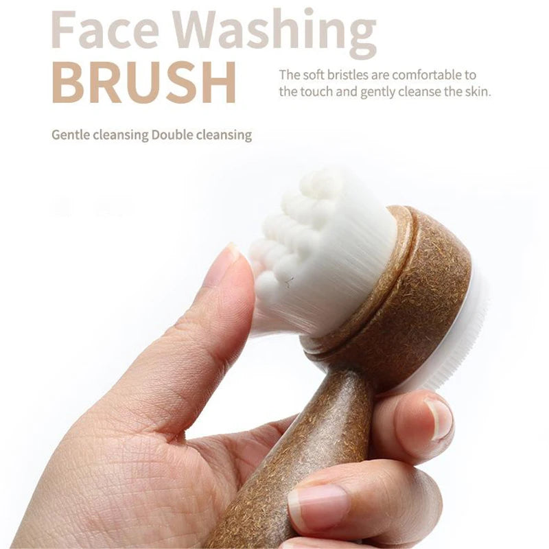 Double-Sided Coconut Handle Facial Exfoliating Brush Facial Exfoliating Brush QXL