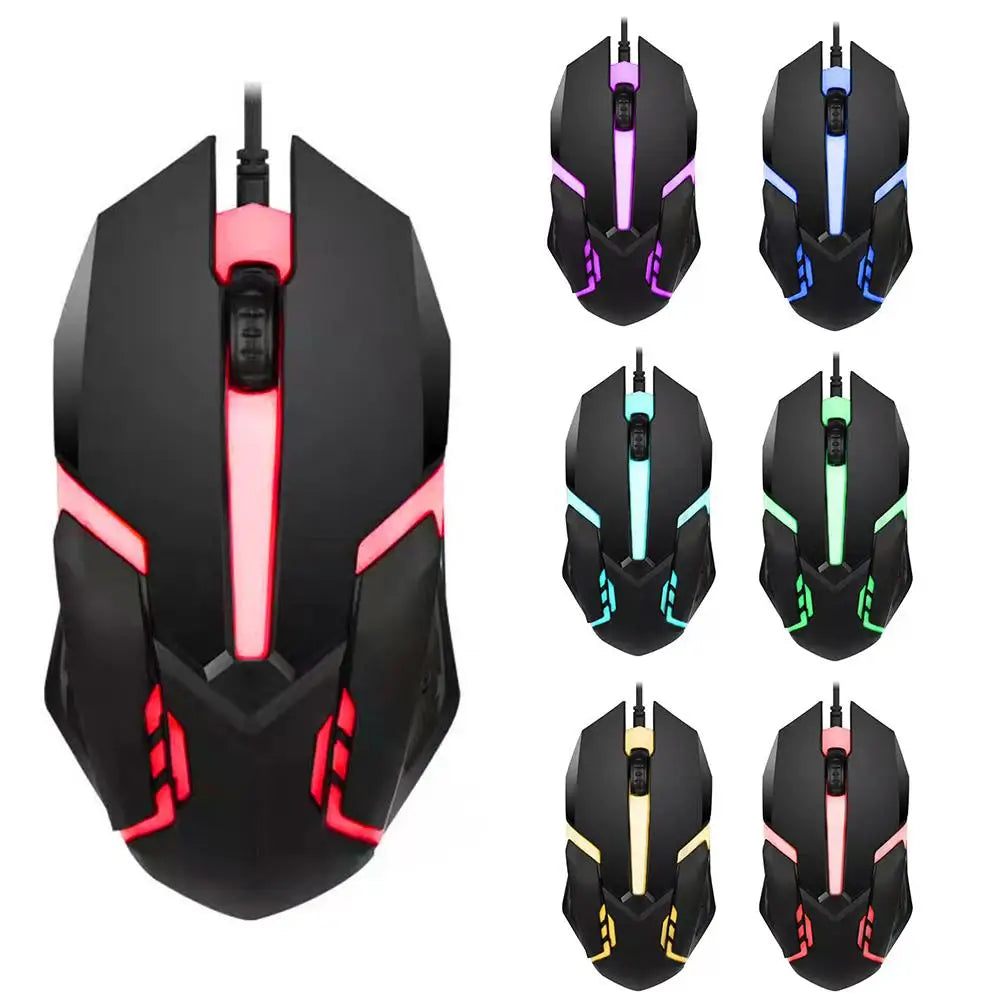 LED Wired Gaming Mouse | 7-Color RGB Backlit USB 1000 DPI Wired Gaming Mouse QXL
