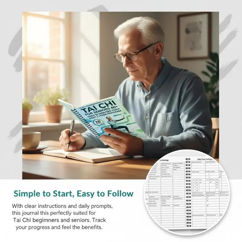 28-Day Tai Chi Walking Book for Seniors | 10-Min Daily Program Fitness Program Book QXL Default Title