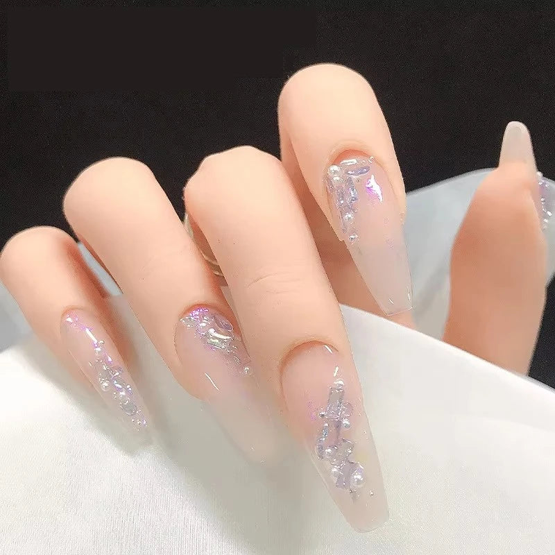 50-Pc 5A Zircon Aurora Nail Rhinestones | Mixed Shape Charms Nail Art Rhinestones QXL
