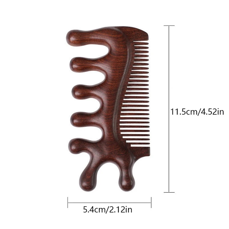 Wooden Scalp Massage Comb | Anti-Static Hair Styling Tool Scalp Massage Comb QXL Brown