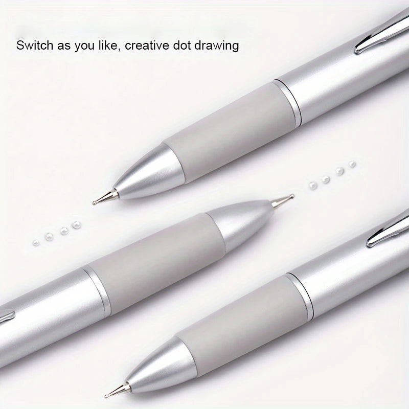 Silver Nail Dotting Pen | Ballpoint Dot Art Manicure Tool Nail Dotting Tool QXL