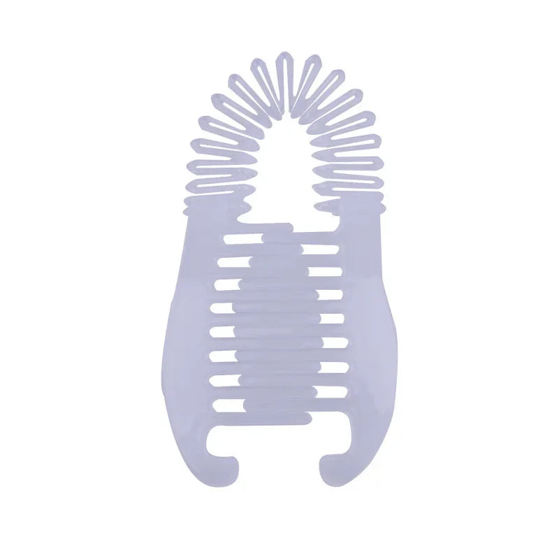 2-in-1 Banana & Fish Clip Beaded Hair Side Comb for Women Hair Clip Set QXL White