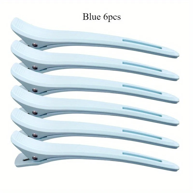 6-Pack Duck Bill Hair Clips | Salon Sectioning & Dye Clips Hair Sectioning Clips QXL Blue 6pcs