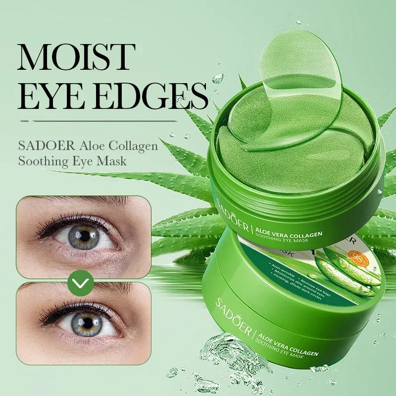 SADOER Aloe Collagen Eye Masks – 30 Pairs | Hydrating Patches Under Eye Mask QXL