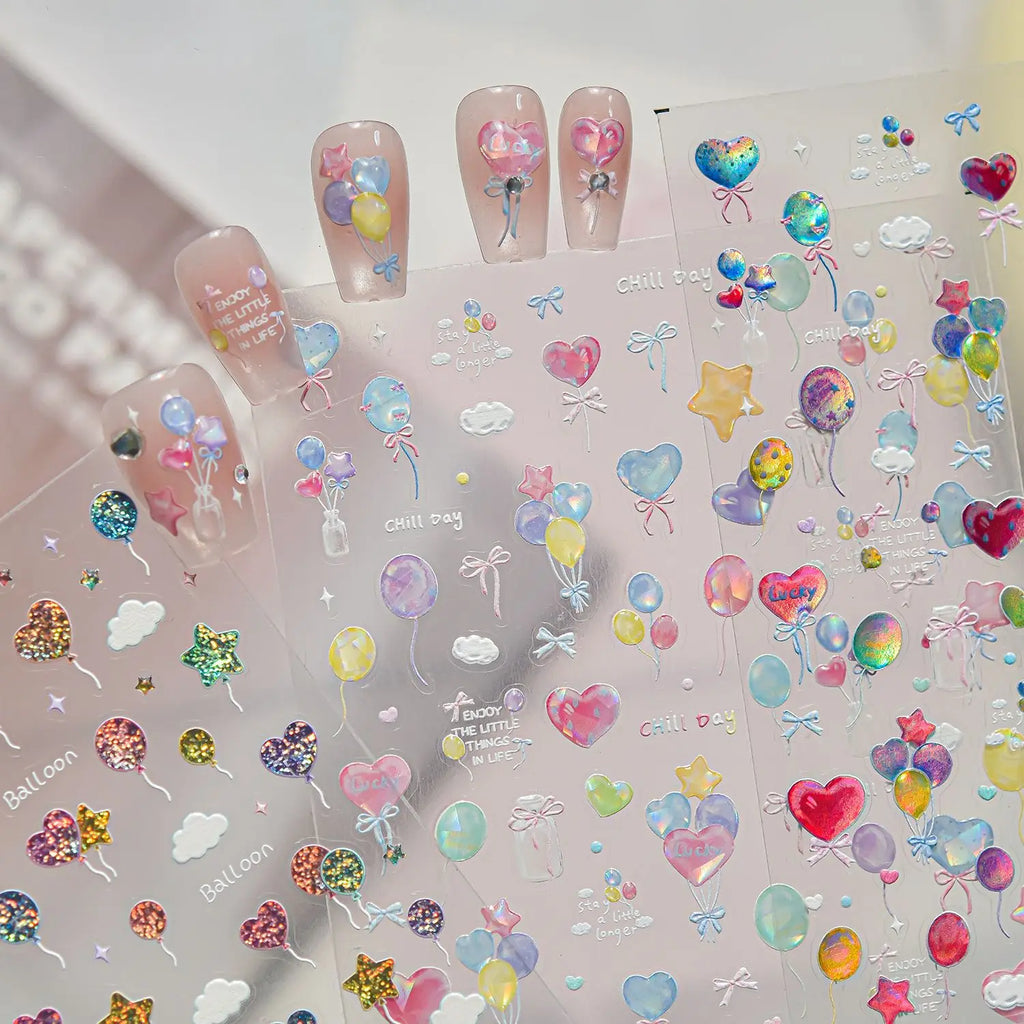 5D Holographic Nail Stickers – Dreamy Self-Adhesive Decals Nail Art Stickers QXL