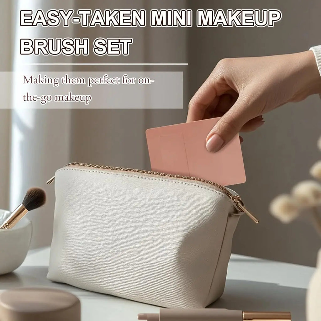 5-Piece Mini Travel Makeup Brush Set – Soft & Portable Travel Makeup Brush Set QXL