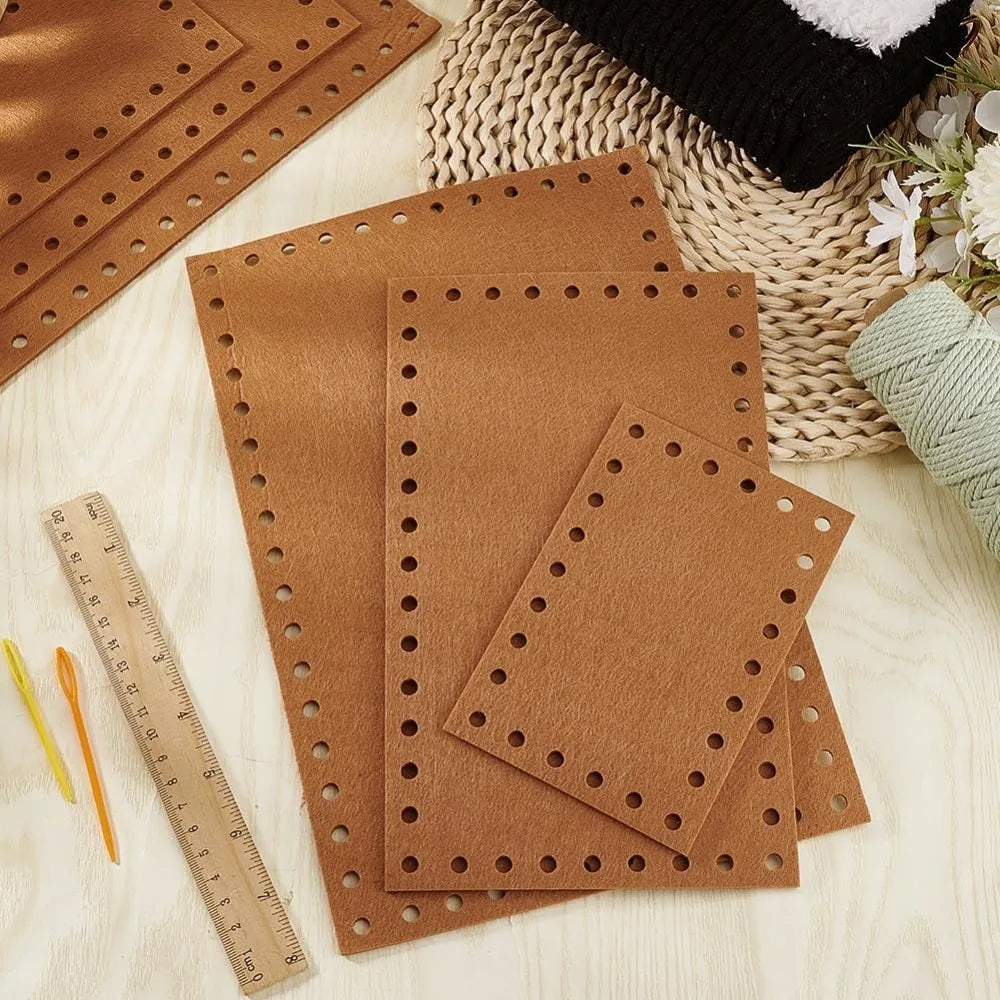 6-Pack Felt Bag Bottom Shapers | 3 Rectangle Sizes for Crochet Bag Base Shaper QXL