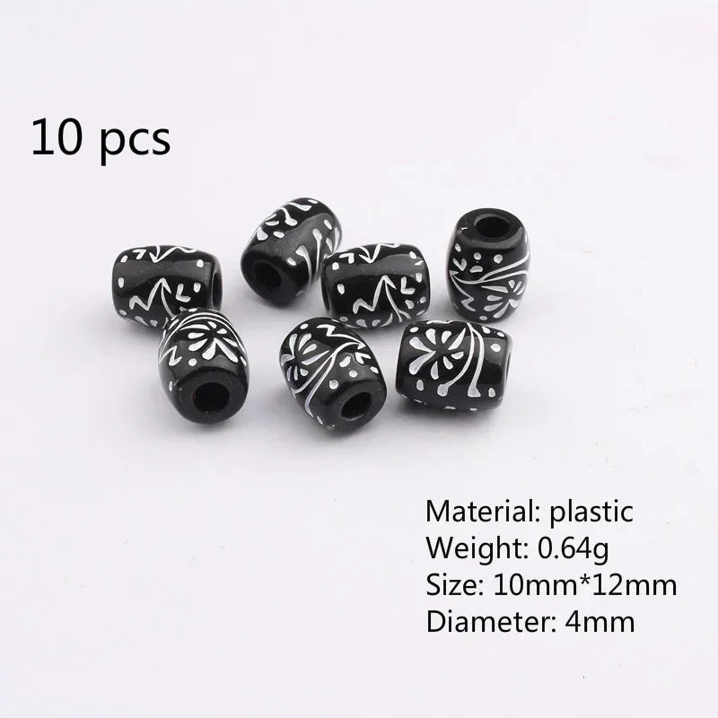 Colorful Acrylic Hair Braid & Dreadlock Beads – 20 or 100 Pc Hair Braid Beads QXL 30pcs NO.16
