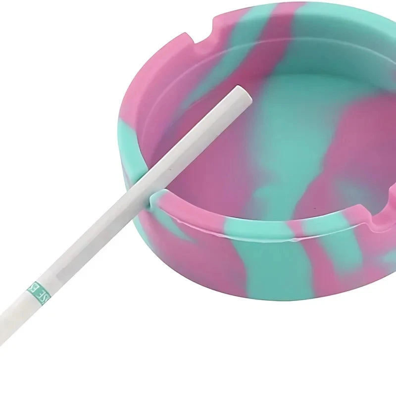 Portable Camouflage Silicone Ashtray | Anti-Slip Round Silicone Ashtray QXL