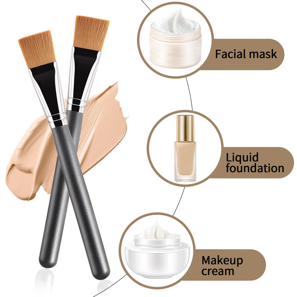 2-Pack Flat Foundation Brushes | Soft Synthetic Applicator Set Foundation Makeup Brush QXL