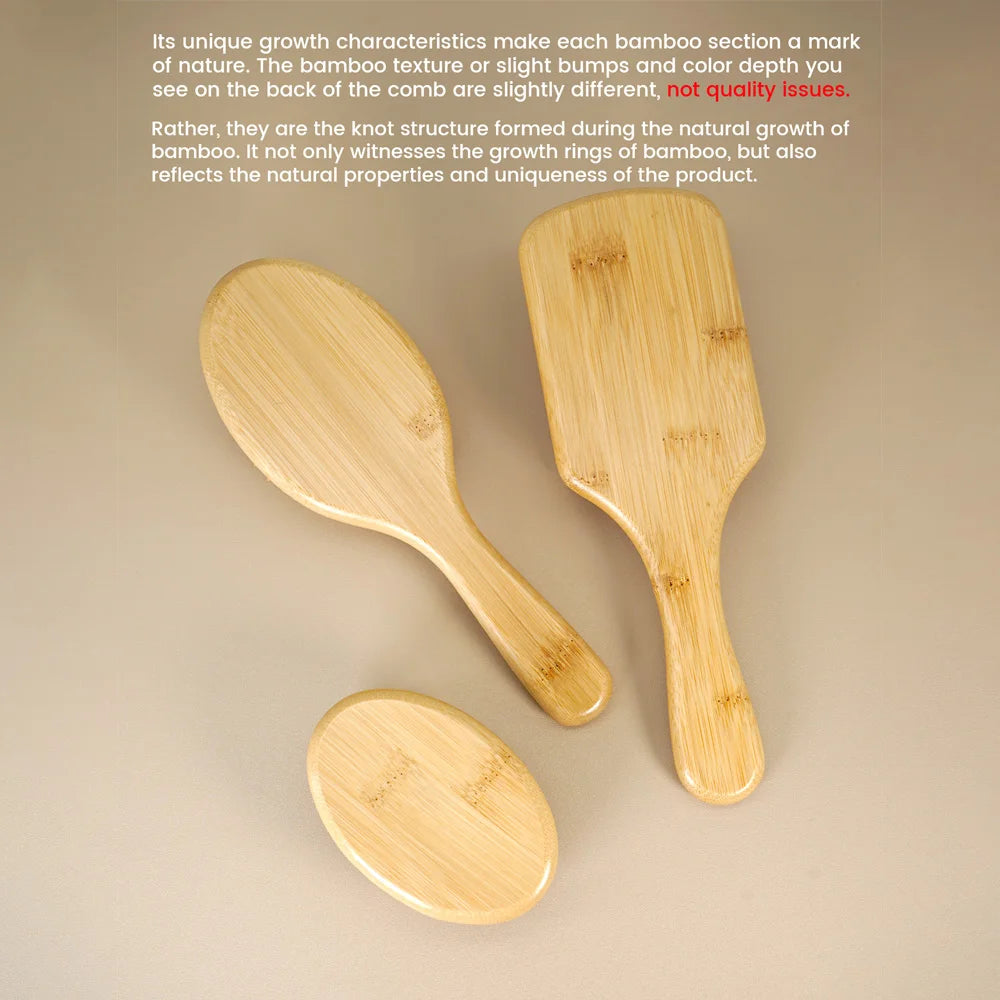 Bamboo Detangling Hair Brush & Scalp Massager – All Hair Types Detangling Hair Brush QXL