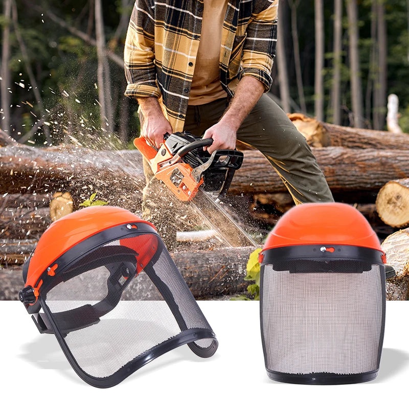 Forestry Safety Helmet Full Face Mesh Mask | Brush Cutter Safety Helmet QXL