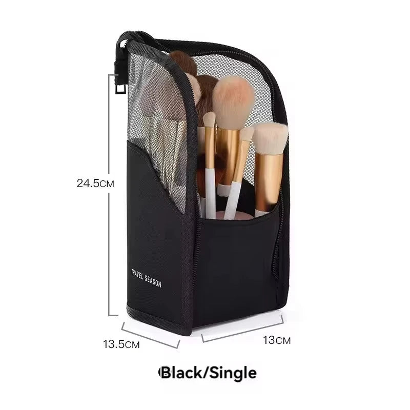 Transparent Vertical Makeup Brush Bag | Travel Cosmetic Organizer Cosmetic Organizer Bag QXL