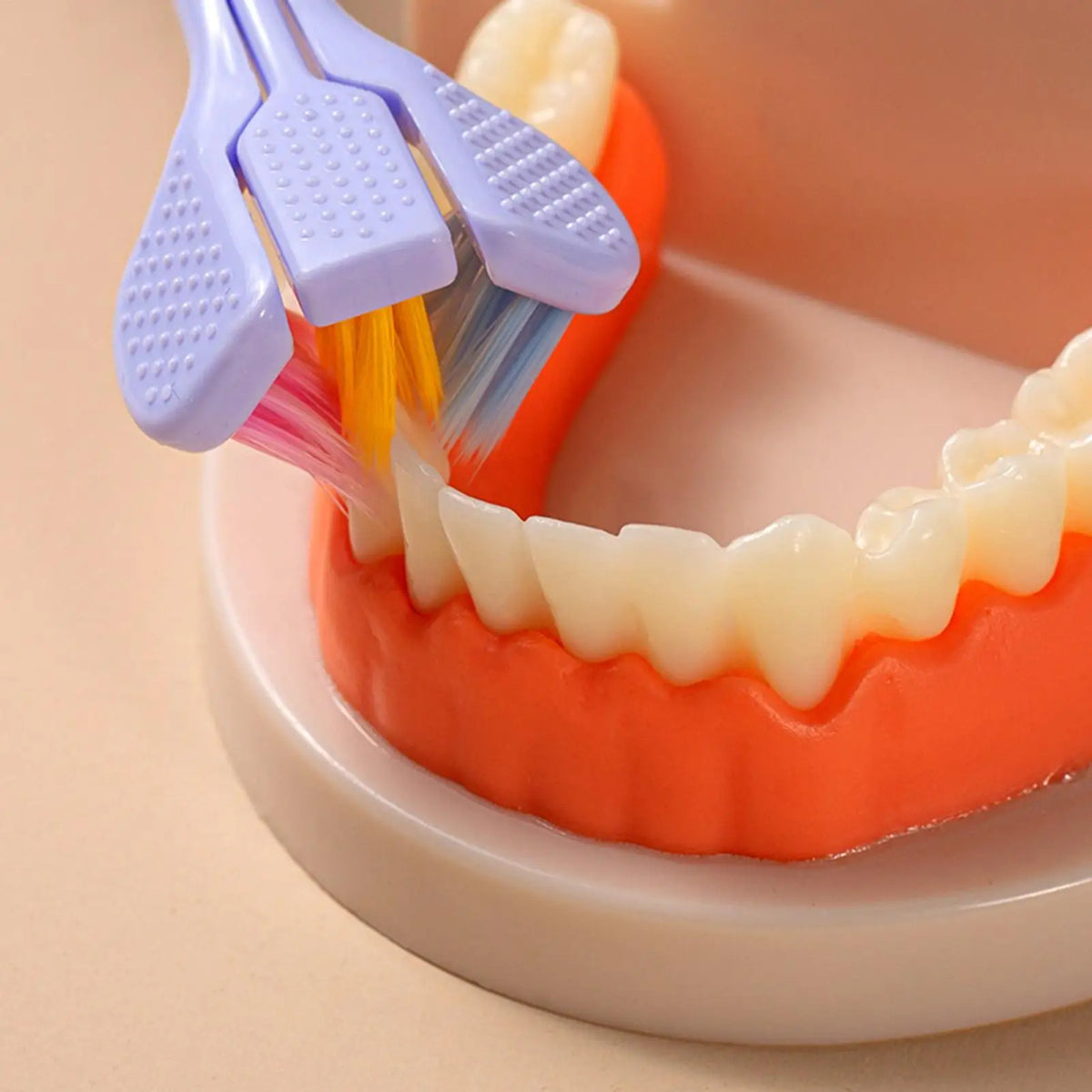 3-Sided Soft Bristle Toothbrush with Tongue Scraper Manual Toothbrush QXL
