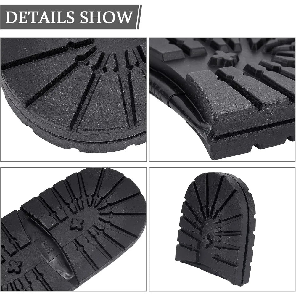 Rubber Half Sole & Heel Repair Pad | Non-Slip Raised Grain Shoe Sole Repair Pad QXL