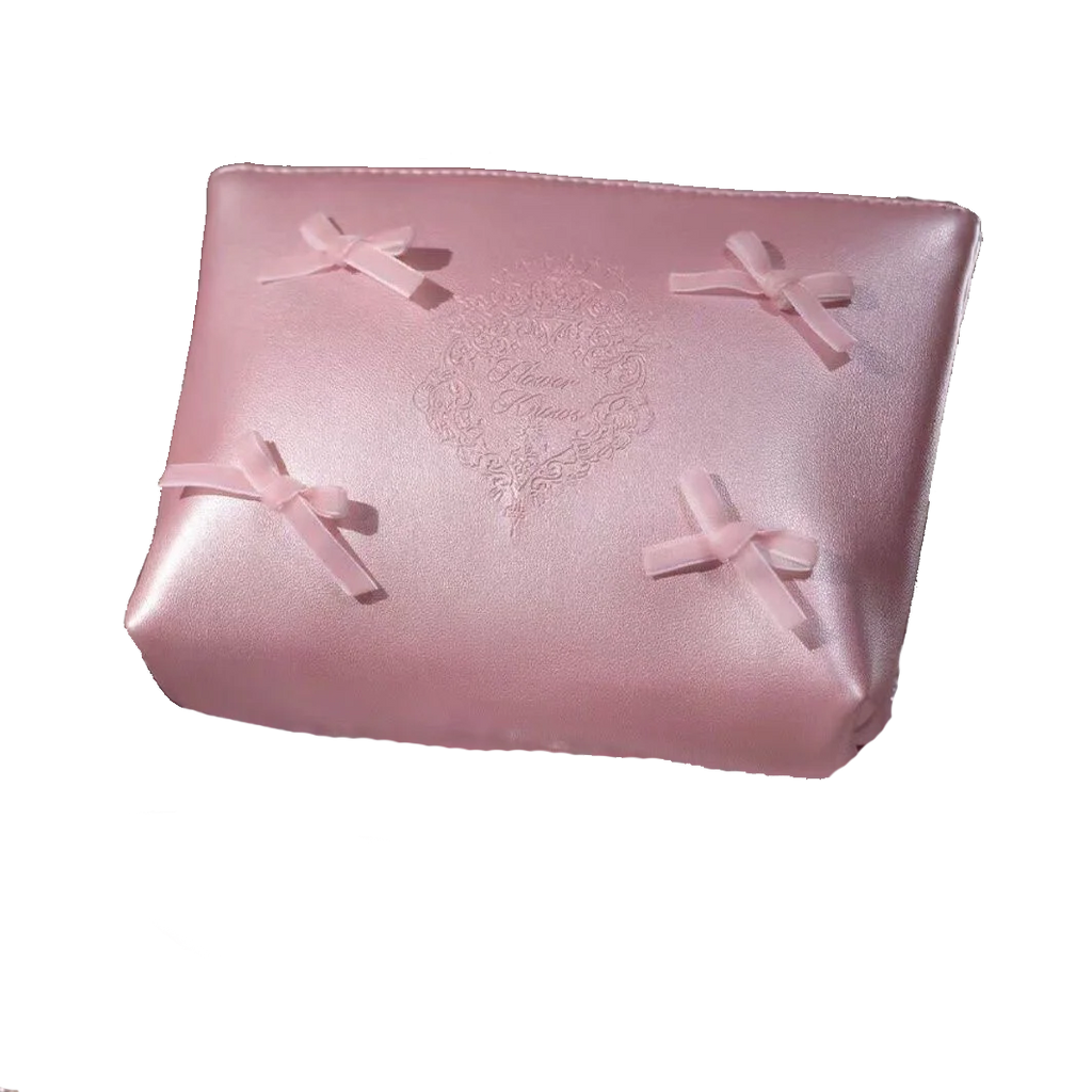 Flower Knows 7th Anniversary Pink PU Leather Cosmetic Bag Cosmetic Tote Bag QXL
