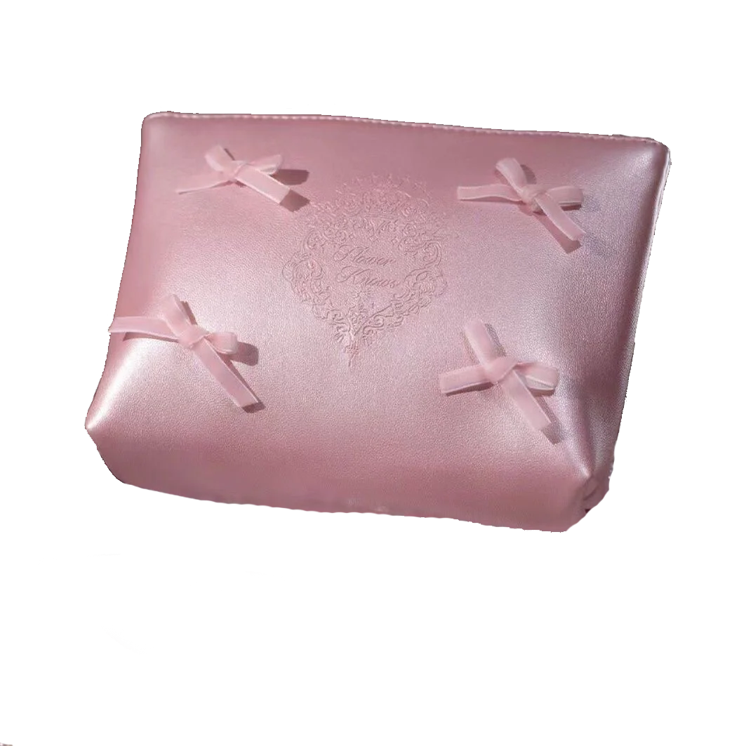 Flower Knows 7th Anniversary Pink PU Leather Cosmetic Bag Cosmetic Tote Bag QXL