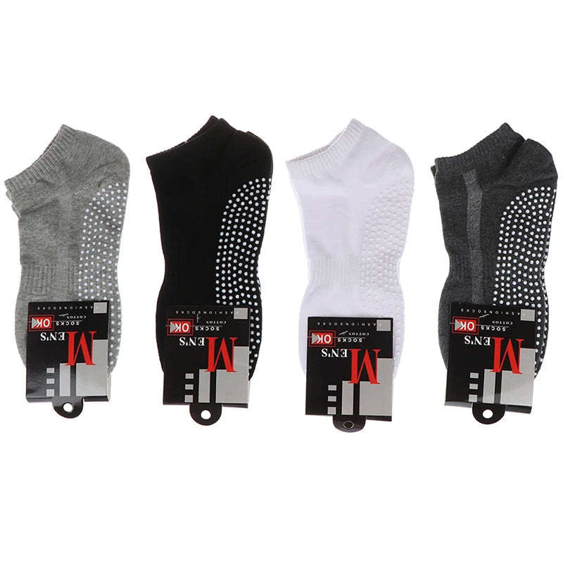 Men's Cotton Non-Slip Yoga Socks | Grip Pilates & Gym Yoga Grip Socks QXL