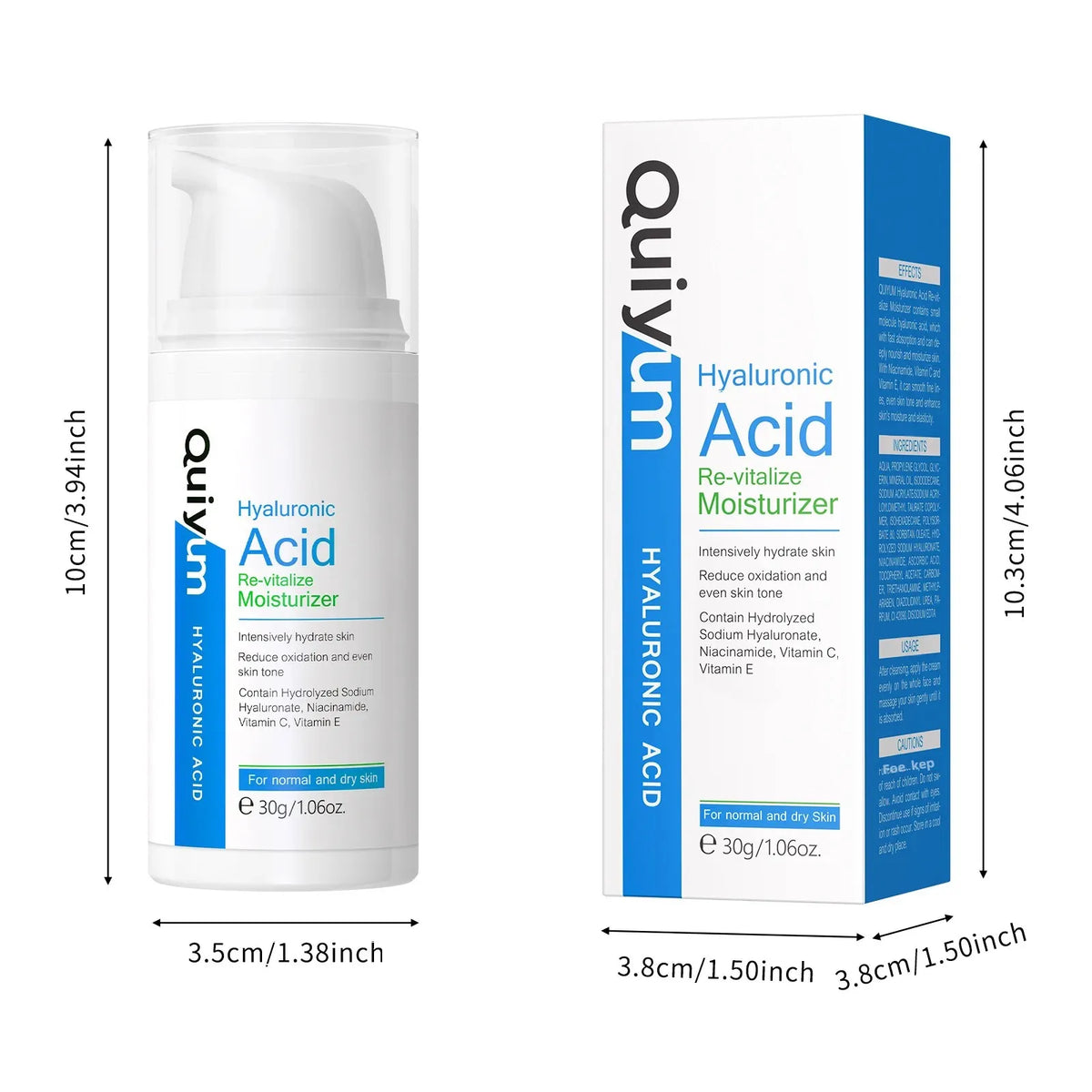 QUIYUM Hyaluronic Acid Face Cream – Hydrate & Brighten Hyaluronic Acid Moisturizer QXL